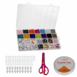 Set creativ pentru copii 10000 elemente decorative pentru creare bratari si bijuterii colorate 24 x 12 x 2 cm Ani 8+ Multico 