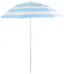 Umbrela plaja Strend Pro cu inclinatie model dungi albastru marin si alb 180 cm 