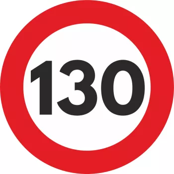 Autocolant Sticker Limita Viteza Reflectorizant - 130km/h 