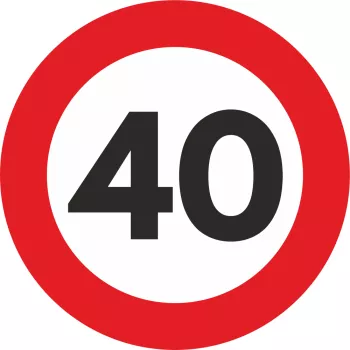 Autocolant Sticker Limita Viteza Reflectorizant - 40km/h 