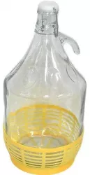 Damigeana 5 Litri din sticla cos din plastic dop cu sarma si inchidere ermetica 