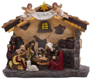 Decoratiune Craciun Betleem polirasina LED 3xAA 36x15x29 cm 