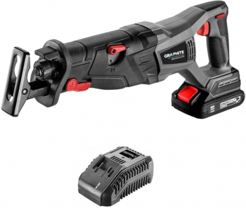 Fierastrau tip sabie cu acumulator 2 Ah incarcator 18V Li-ion motor fara perii Graphite Energy