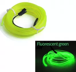 Fir Neon Auto EL Wire culoare Verde Fluorescent lungime 5M alimentare 12V droser inclus 
