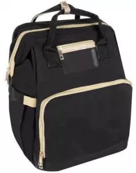 Geanta-pat multifunctionala pentru bebelusi cu manere negru 35x14x45 cm Isotrade 