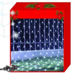 Instalatie luminoasa tip perdea alb rece 8 moduri iluminare interior-exterior IP44 160 LED 260x200 cm Isotrade 