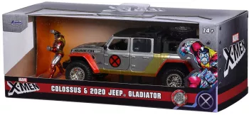 JADA MARVEL SET MASINUTA METALICA JEEP GLADIATOR SCARA 1 32 SI FIGURINA DIN METAL COLOSSUS 