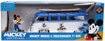 JADA MASINA DIN METAL VOLKSWAGEN T1 BUS SCARA 1 LA 24 SI FIGURINA MICKEY MOUSE 