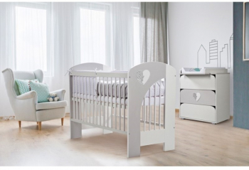 Mobilier Camera copii Si Bebelusi KLUPS NEL HEART Alb Gri 