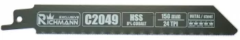 Panza lama fierastrau tip sabie pentru metal HSS-Cobalt 24 TPI set 5 buc 150 mm Richmann 