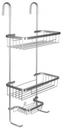 Raft pentru dus suspendat metalic 3 rafturi 28.5x14x63 cm Malatec 