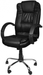 Scaun de birou rotativ functie tilt piele ecologica otel negru max 130 kg 60x60x113/123 cm Malatec 