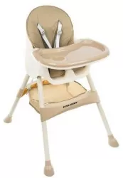 Scaun de masa pentru bebelusi 3 in 1 bej max 20 kg 60x75x92 cm Kruzzel 