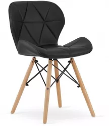Scaun stil scandinav Artool Lago piele ecologica lemn negru 47x38x73 cm 