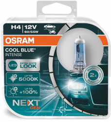 Set 2 becuri cu halogen Osram H4 12V 60 / 55W P43t Cool Blue NEXT GEN 5000K 