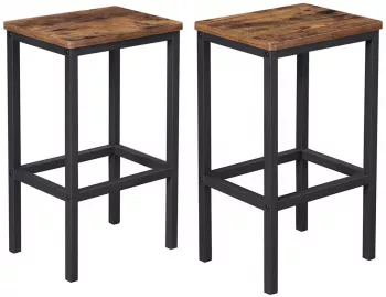 Set 2 scaune de bucatarie/bar Artool pal si otel maro rustic negru 40x30x65 cm 