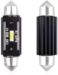 Set becuri auto cu LED CANBUS sofit compatibil C5W 1 SMD 41mm Alb 12/24V destinat competitiilor auto sau off-road 