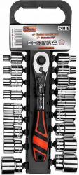 Set chei tubulare cu clichet 1/2& otel Cr-V 18  buc 8-32 mm Richmann 