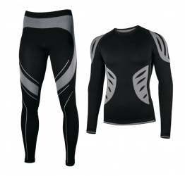Set indispensabili si bluza de corp termici negru marimea XL