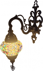 Aplica de perete orientala diametru glob 13 cm - Galben