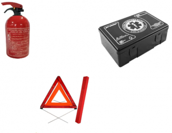 Kit siguranta auto valabilitate 5 ani Trusa medicala Triunghi Stingator cu pulbere 