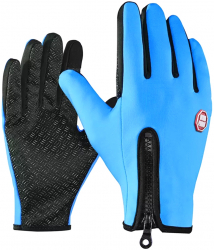 Manusi calduroase pentru sezonul rece Zola® unisex albastre cu touch fermoar marimea XL 