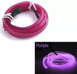 Fir Neon Auto EL Wire culoare Mov lungime 1M alimentare 12V droser inclus 