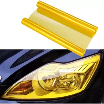 Folie protectie faruri / stopuri auto - Galben pret/m liniar 