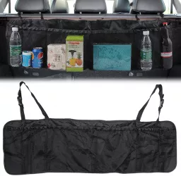 Organizator portbagaj auto cu 6 buzunare 33 x 104 cm culoare neagra 