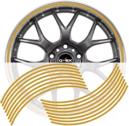 Set 16 inele din autocolant pentru jante culoare Gold Lucios 