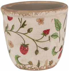 Set 2 ghivece flori ceramica multicolora Capsuni 11x10 cm 