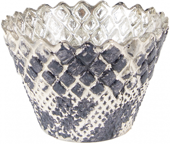 Set 2 suporturi lumanari sticla bej gri 10x7 cm 
