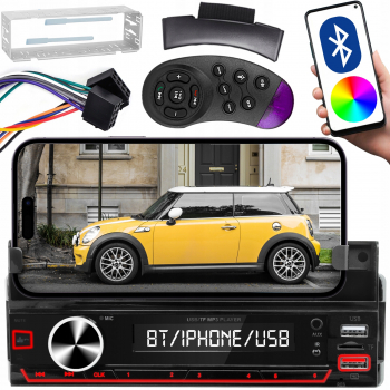 Player Auto Rgb 4 X 50W Model Xbass 7011X Cu Suport Telefon Telecomanda Pe Volan Bluetooth Radio Mp3 Aux Card 