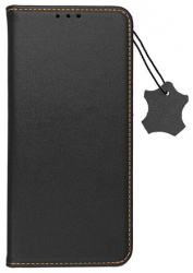 Husa Flip Piele Naturala Compatibila cu Apple iPhone 15 Plus - Forcell Smart Pro Negru 