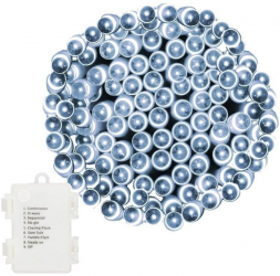 Instalatie luminoasa de Craciun exterior/interior 120 LED 8 moduri alb rece IP44 3xAA 9 m 