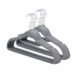 Set 20 umerase pentru haine IdeallStore® Catifea Antiderapant Gri 