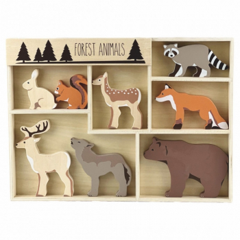 Set 8 figurine lemne animale de padure Egmont Toys 