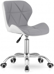Scaun de birou Artool Avola rotativ piele ecologica gri si alb 47.5x55.5x84.5 cm 