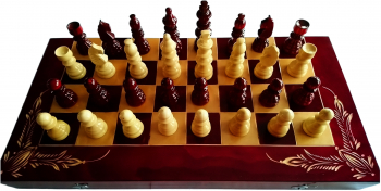 Set mini-gigant de sah urias din lemn fag 65x65 cm cutie de sah piesa de sah 11.5cm joc de dame backgammon table rosu 