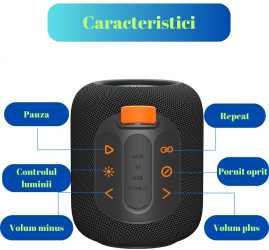 Boxa portabila wireless Hopestar 10w rgb actiune 10 metri rezistenta la apa 1500 mah pana la 10 ore durata de viata a bateriei 