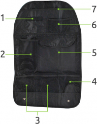 Organizator pentru scaun auto Zola® multifunctional negru 57 x 36.5 cm 