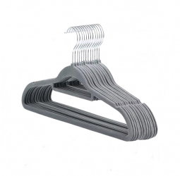 Set 10 umerase pentru haine IdeallStore® Catifea Antiderapant Gri
