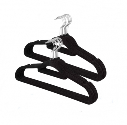 Set 20 umerase pentru haine IdeallStore® Catifea Antiderapant Negru 