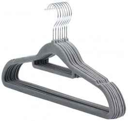 Set 5 umerase pentru haine IdeallStore® Catifea Antiderapant Gri