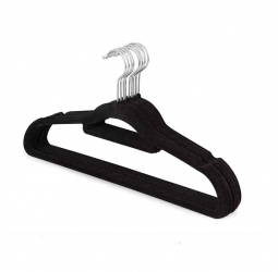 Set 5 umerase pentru haine IdeallStore® Catifea Antiderapant Negru