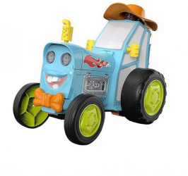 Tractor saritor cu telecomanda cu lumini si muzica vesela Bleu 