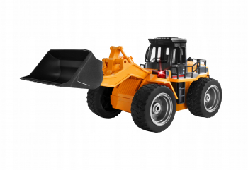 Buldozer de jucarie cu telecomanda frecventa de 2.4 GHz Zola® baterie reincarcabila efecte luminoare scara 1 18 14.5x30x20cm 