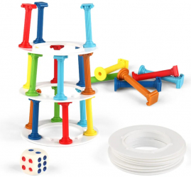 Joc de societate si indemanare Zola® Turn in echilibru plastic 30x15x4 cm multicolor 
