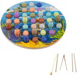 Joc educativ de pescuit magnetic Zola® joc cu piese din lemn sub forma de pestisori 