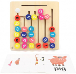 Joc educativ labirint montessori Zola® lemn asociere litere-imaginile si invata engelza 